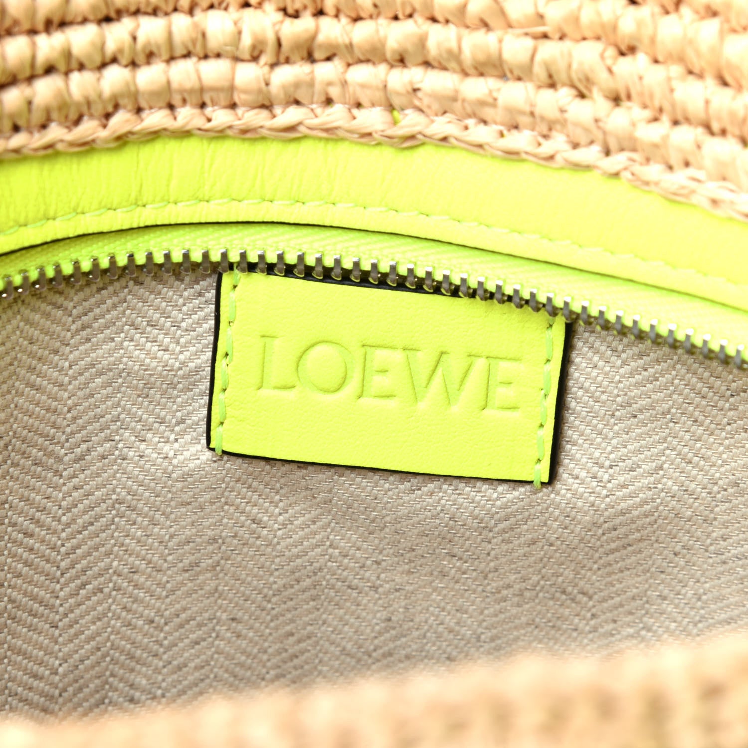 Loewe Raffia Crossbody Bag Natural Neon Yellow 6 of 11