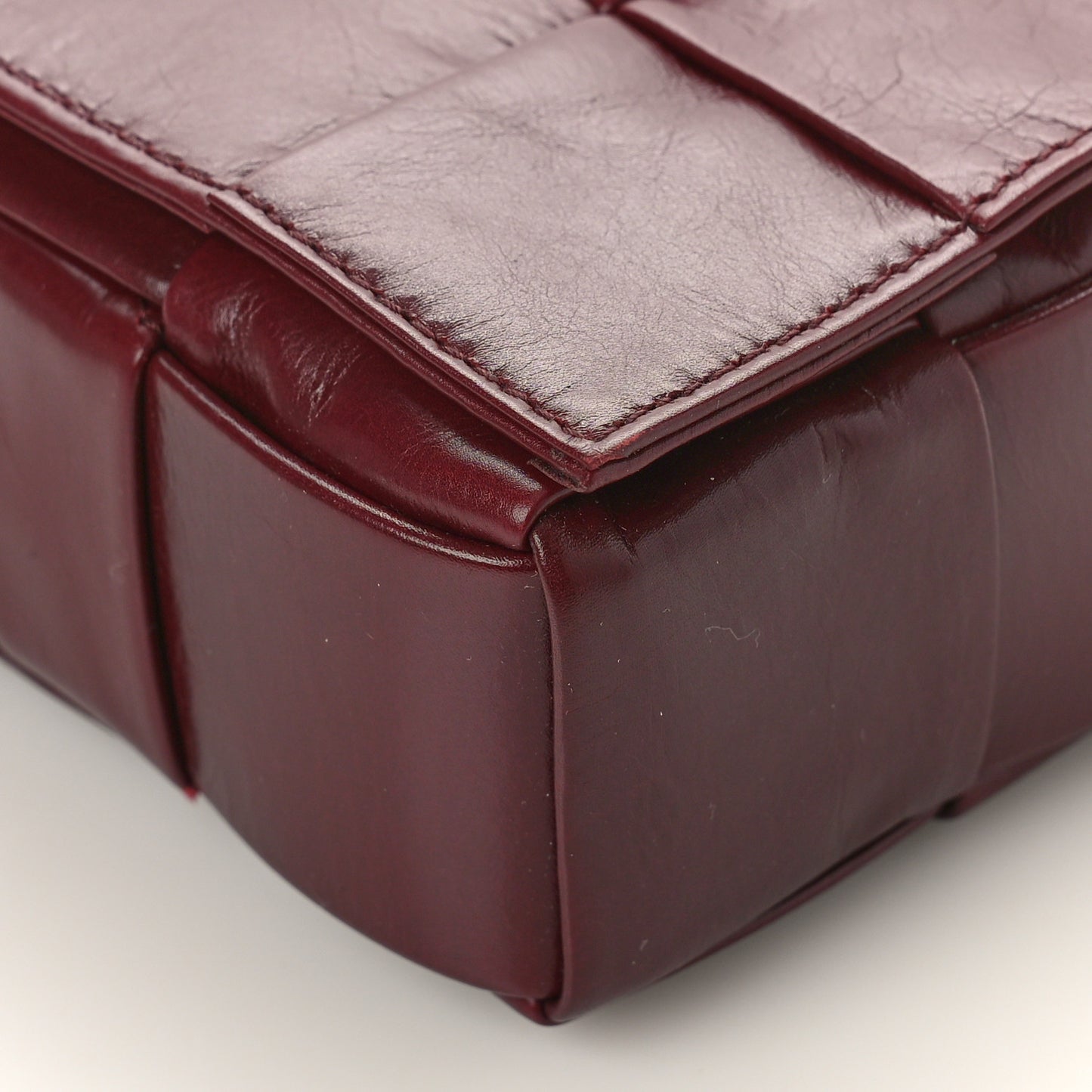 Paper Calfskin Maxi Intreccio Cassette Crossbody Bag Barolo
