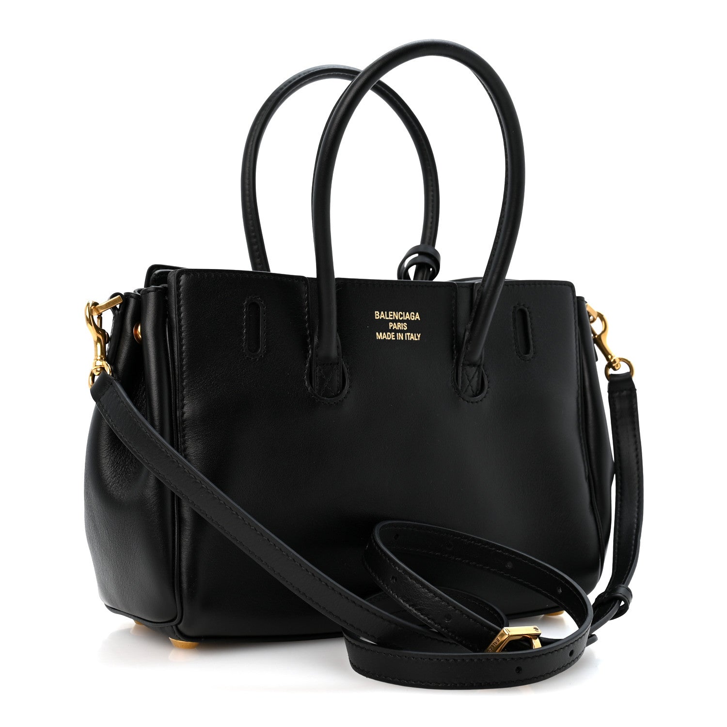 Balenciaga Smooth Calfskin Mini Bel Air Carry All Bag Black 3 of 11