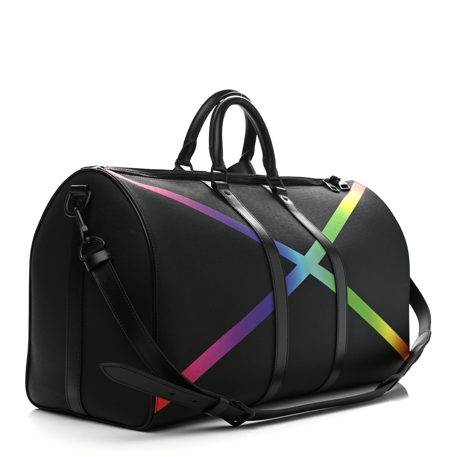 Louis Vuitton Taiga Rainbow Keepall Bandouliere 50 Black 3 of 10