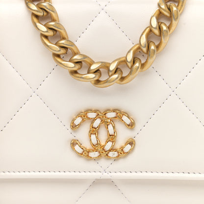 Chanel Lambskin Quilted Chanel 19 Wallet On Chain WOC White 9 of 10