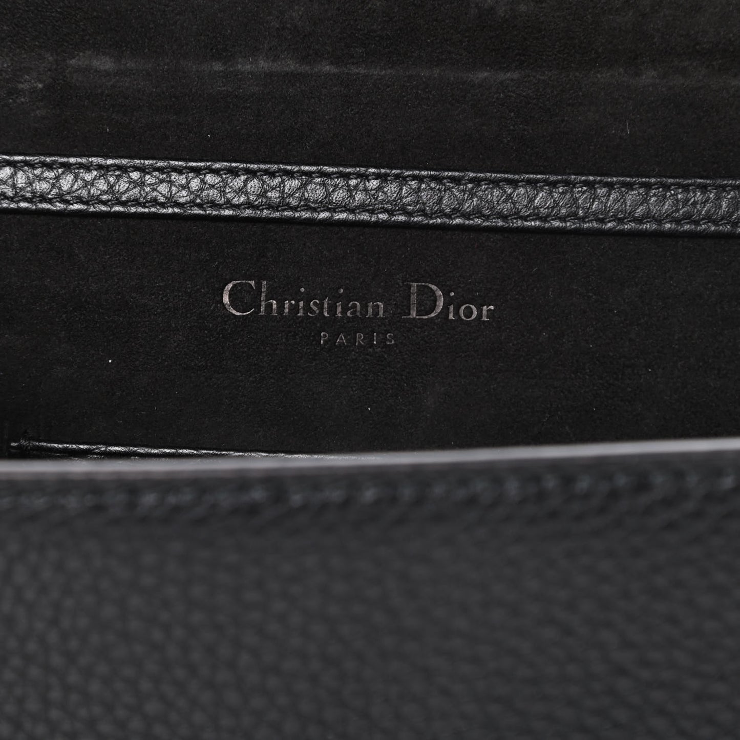 Grained Calfskin J'adior Clutch Black