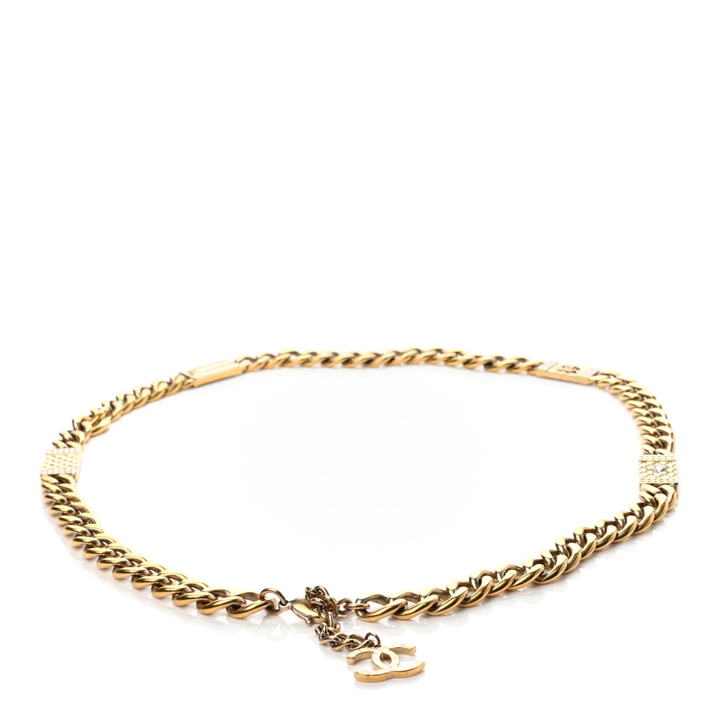 Crystal CC Cuba Chain Belt Gold