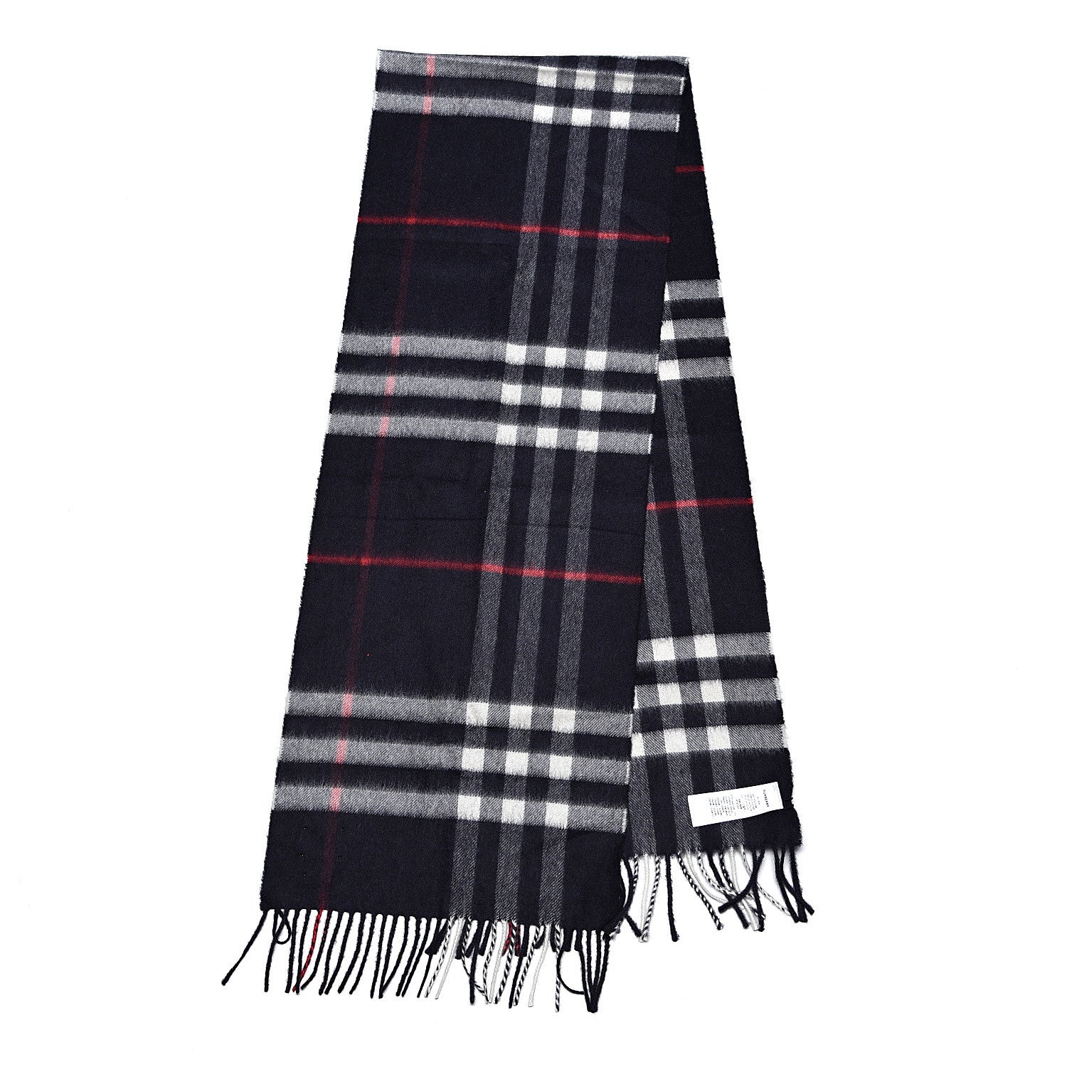 Burberry Cashmere Giant Check Scarf Navy 3 of 6