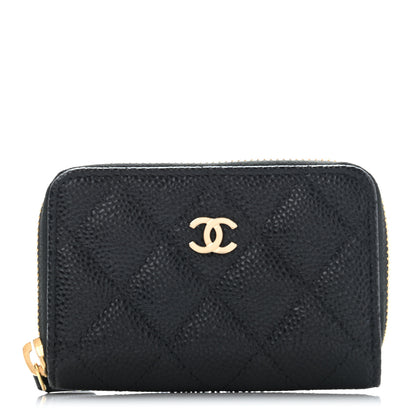 Chanel Caviar Quilted Zip Coin Purse Black 1 of 8