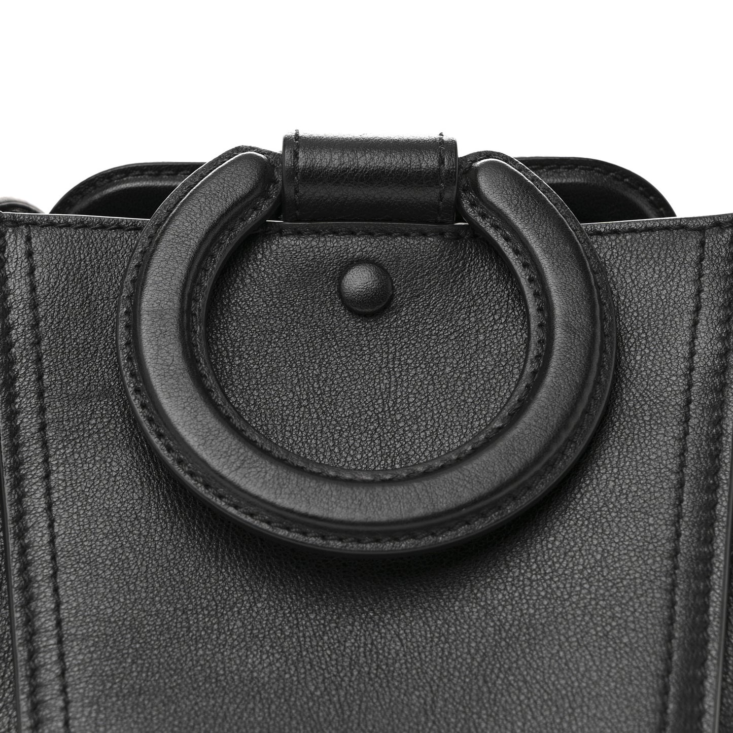 Silky Calfskin Mini Rider's Top Handle Bag Black