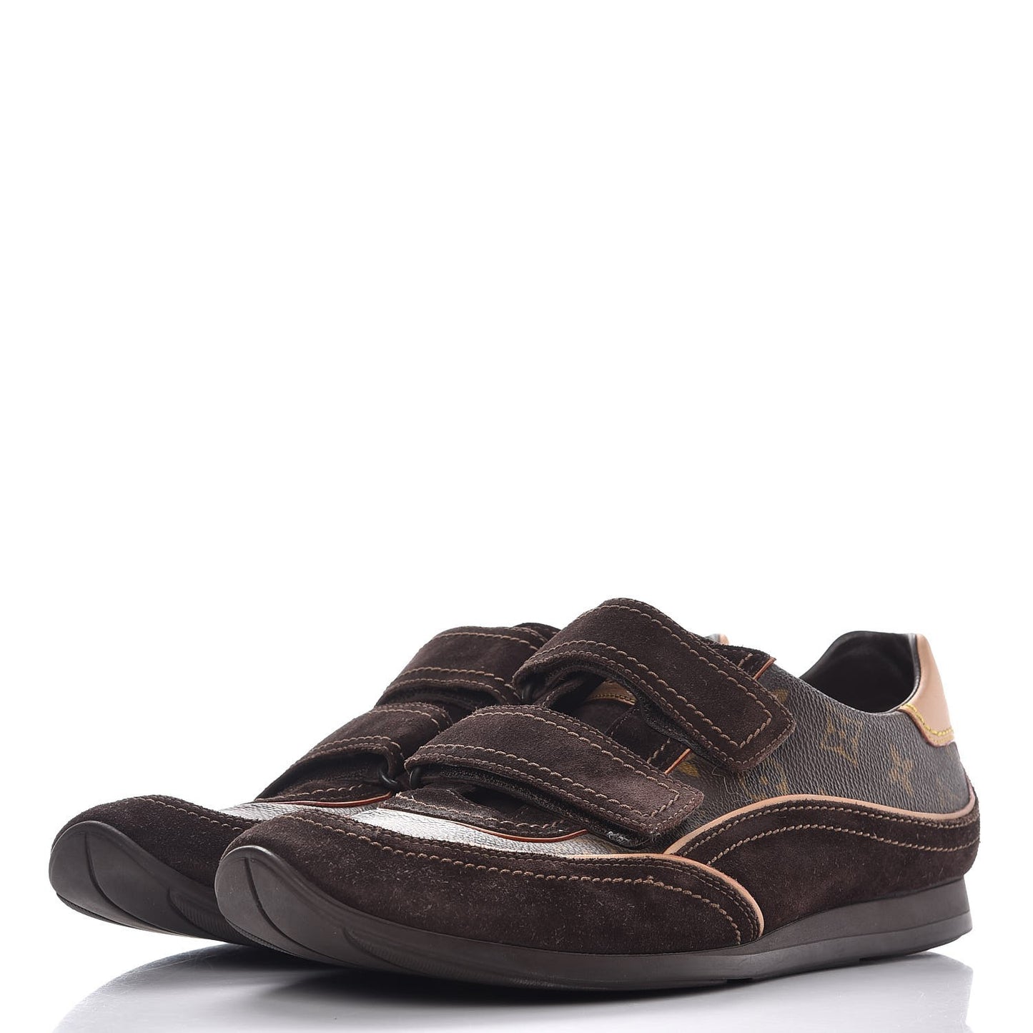 Suede Monogram Speeding Velcro Sneakers 8.5