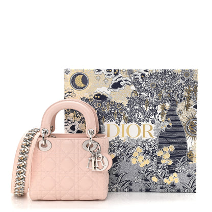 Christian Dior Lambskin Cannage Mini Lady Dior Crystal Strap Rose Poudre 12 of 12