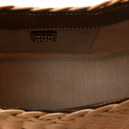 Miu Miu Wicker Wander Hobo Tan 5 of 10
