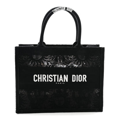 Christian Dior Embroidered 3D Macrame D-Lace Sun Medium Book Tote Black 1 of 10