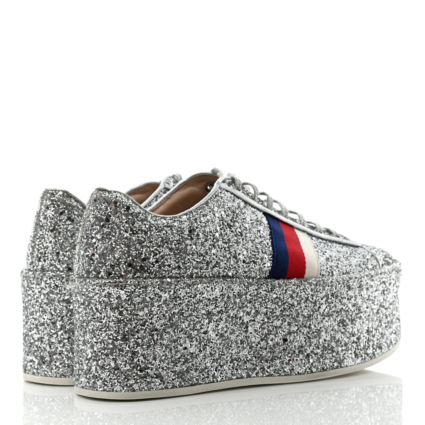 Glitter Peggy Platform Sneakers 40 Argento