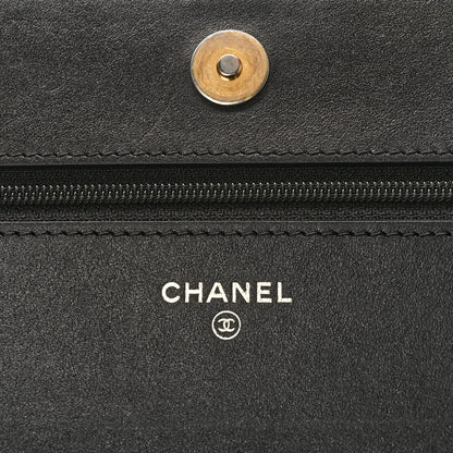 Chanel Caviar Chevron Quilted Boy Wallet On Chain WOC Black 5 of 9
