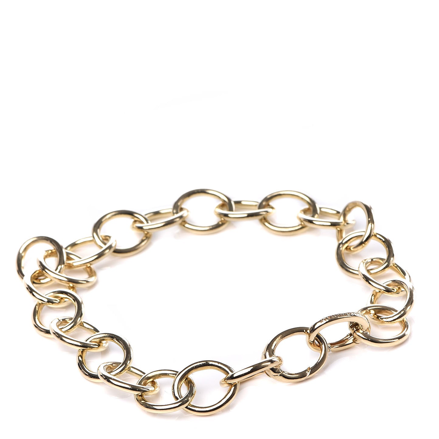 18K Yellow Gold Round Chain Link Bracelet
