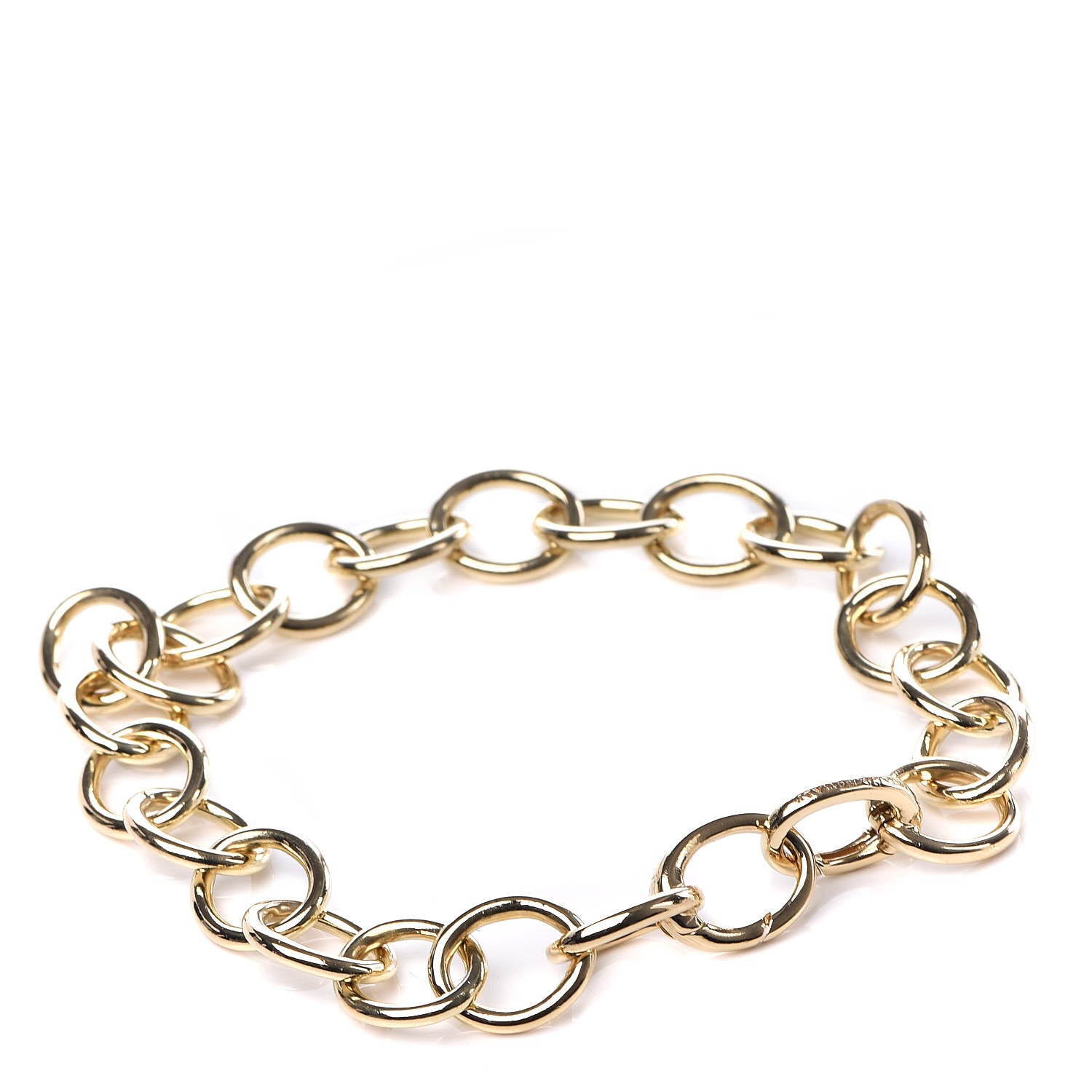 Tiffany 18K Yellow Gold Round Chain Link Bracelet 3 of 5