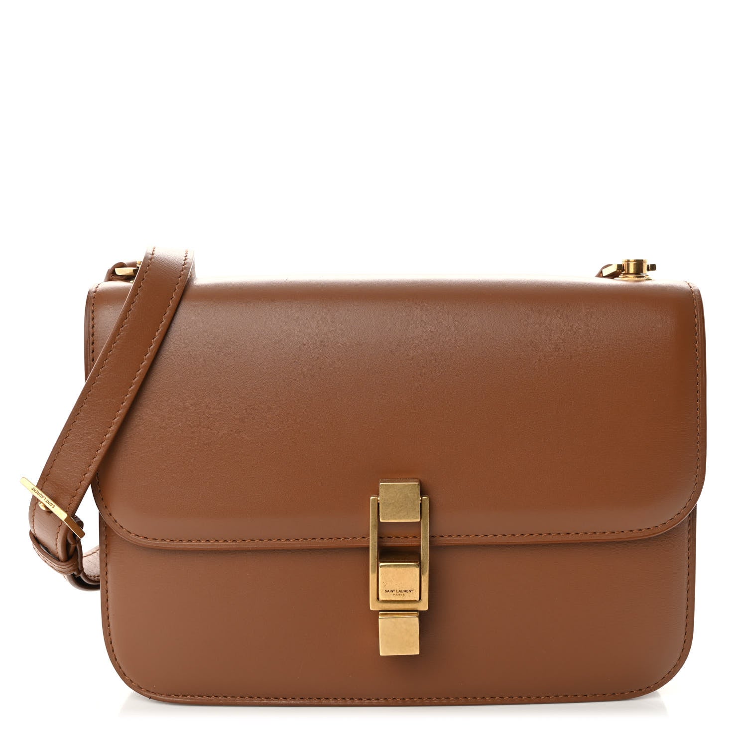 Saint Laurent Smooth Calfskin Carre Satchel Brown 1 of 10