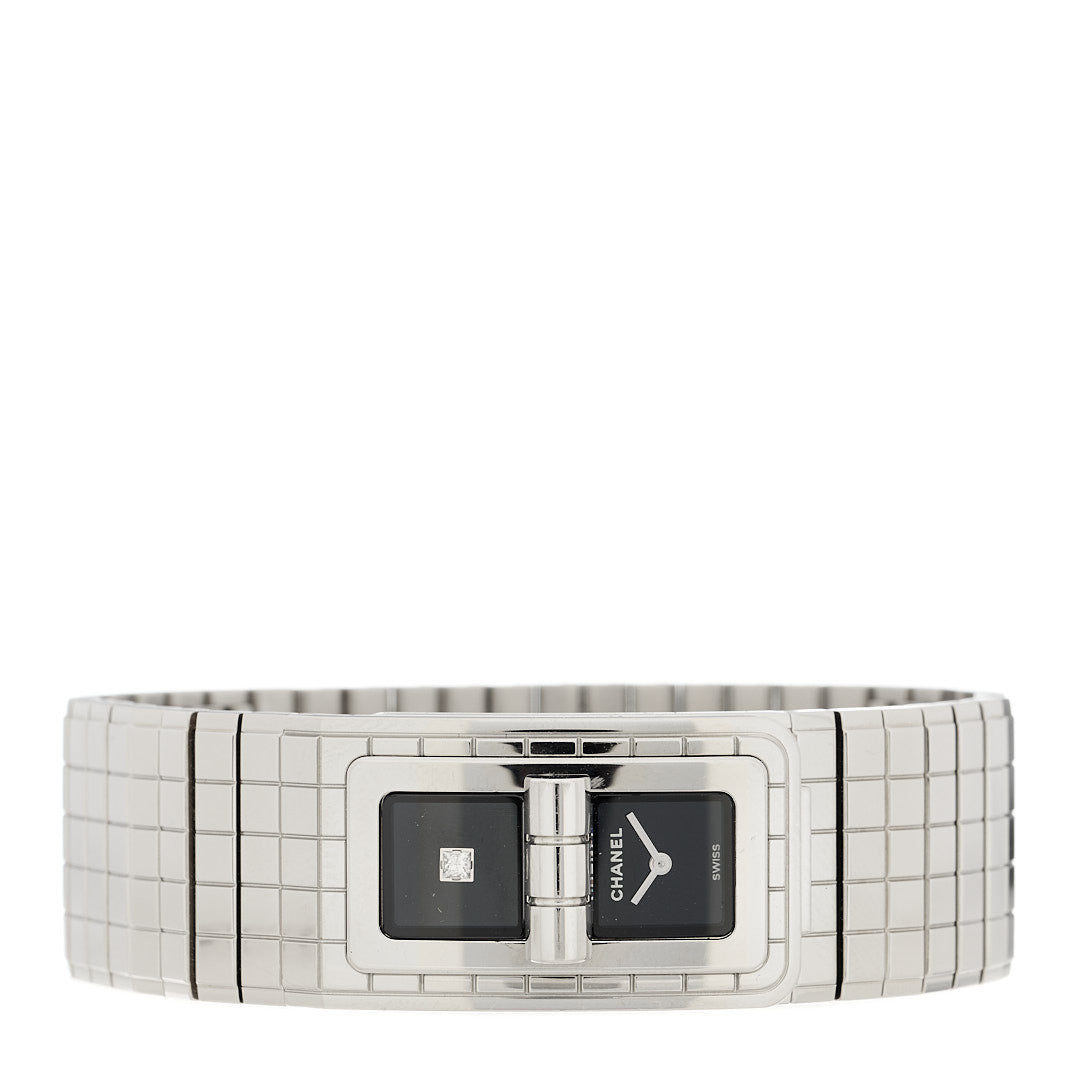 Chanel Stainless Steel Diamond 21mm Code Coco Quartz Watch Black 2 of 5