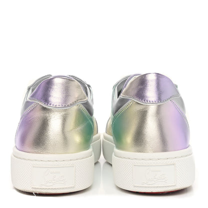 Christian Louboutin Metallic Calfskin Flat Sneakers 37 White Multicolor 6 of 9