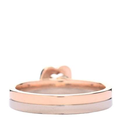 Cartier 18K White Pink Gold Double Heart Ring 52 6 3 of 5