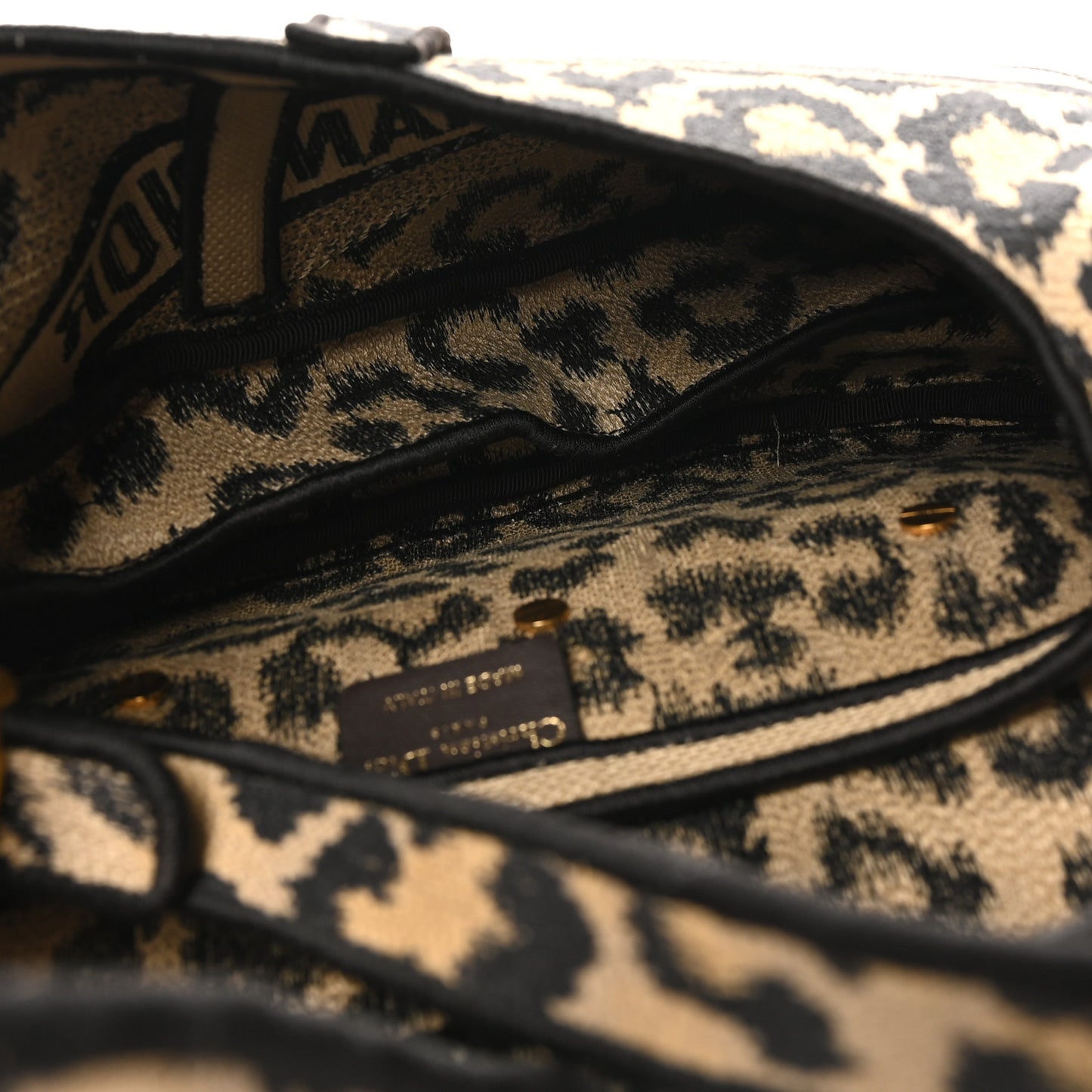 Canvas Mizza Embroidered Saddle Bag Beige Multicolor
