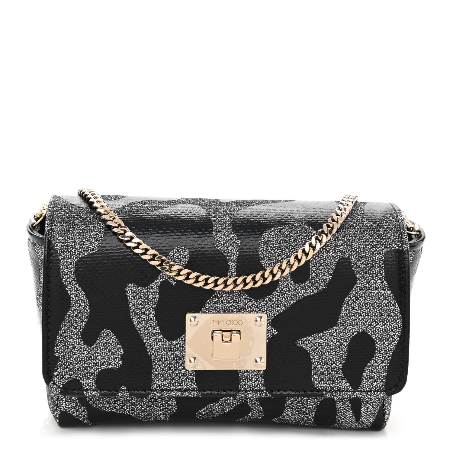 Jimmy Choo Glitter Mini Ruby Chain Crossbody Anthracite 1 of 8
