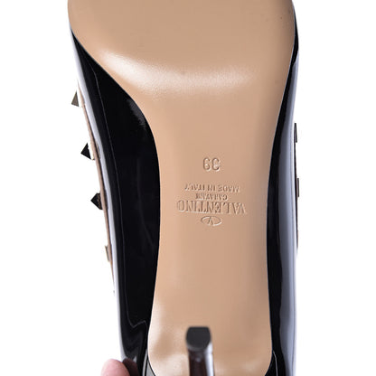 Valentino Garavani Patent Rockstud 85mm Pumps 39 Black Poudre 7 of 8