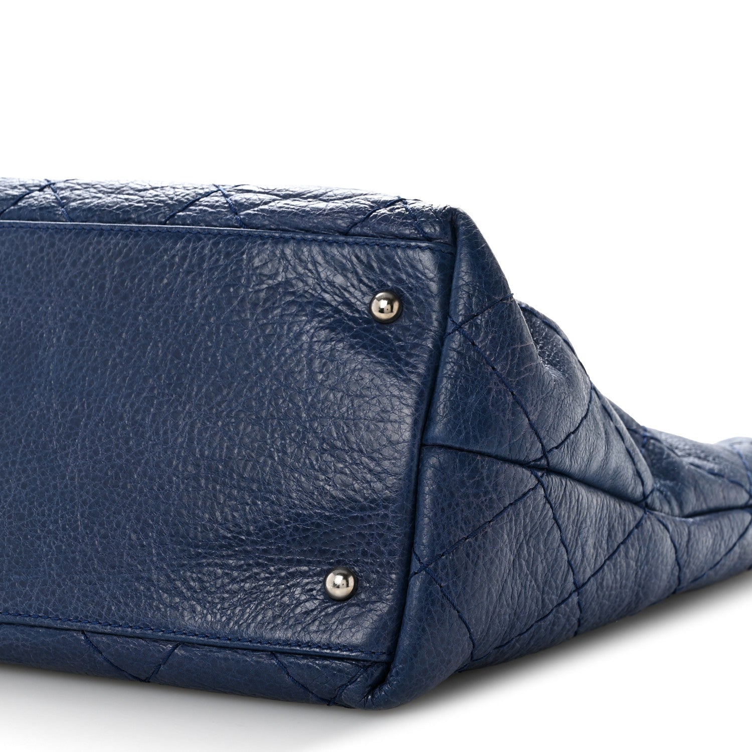 Chanel Glazed Calfskin Large On The Road Tote Dark Blue 10 of 13