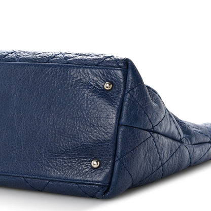 Chanel Glazed Calfskin Large On The Road Tote Dark Blue 10 of 13