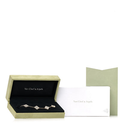 Van Cleef & Arpels 18K Yellow Gold Mother of Pearl 5 Motifs Vintage Alhambra Bracelet 6 of 6