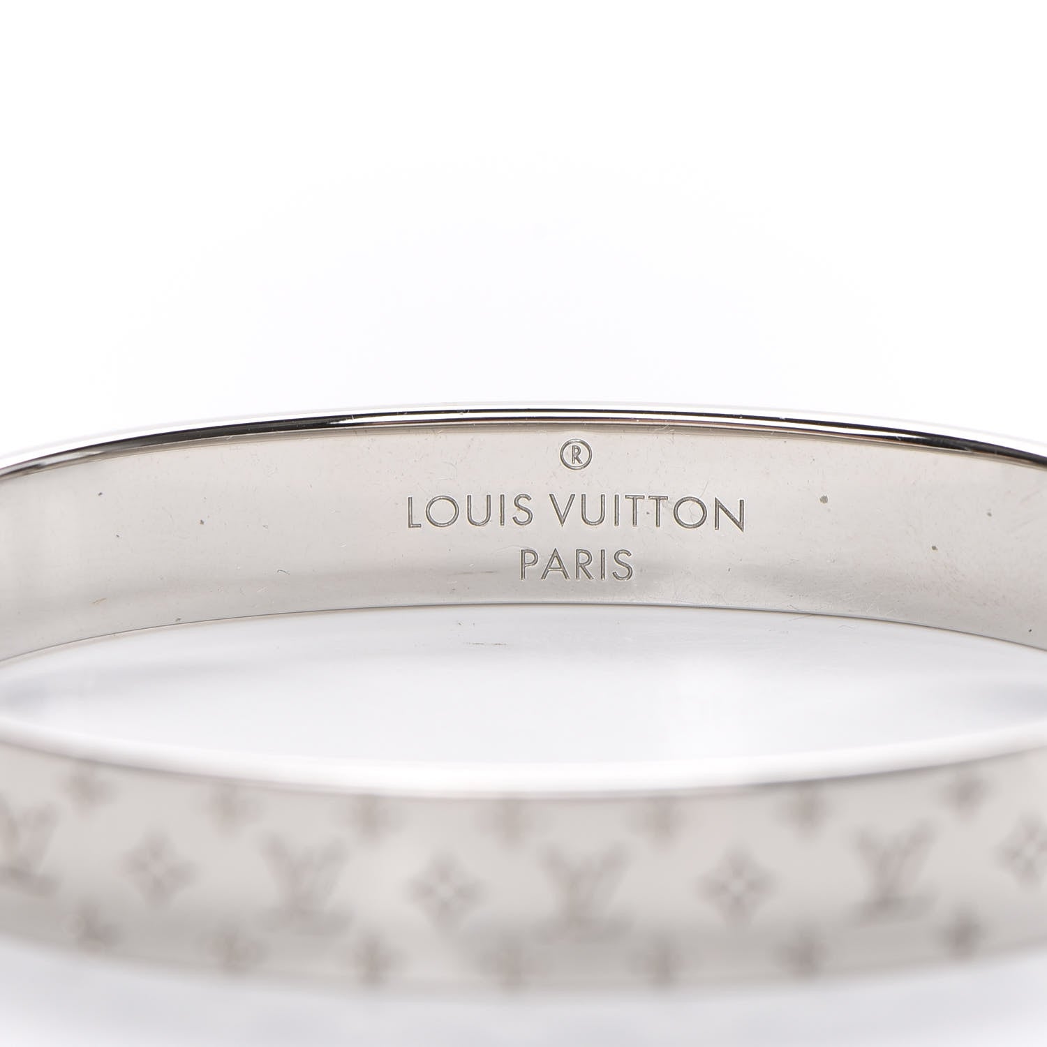 Louis Vuitton Palladium Monogram Nanogram Cuff S Silver 3 of 5