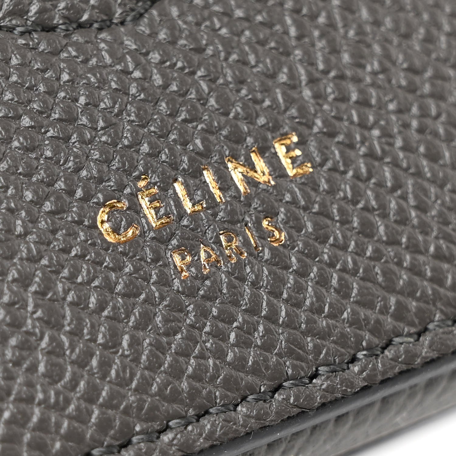 Celine Grained Calfskin Medium Trotteur Grey 6 of 14
