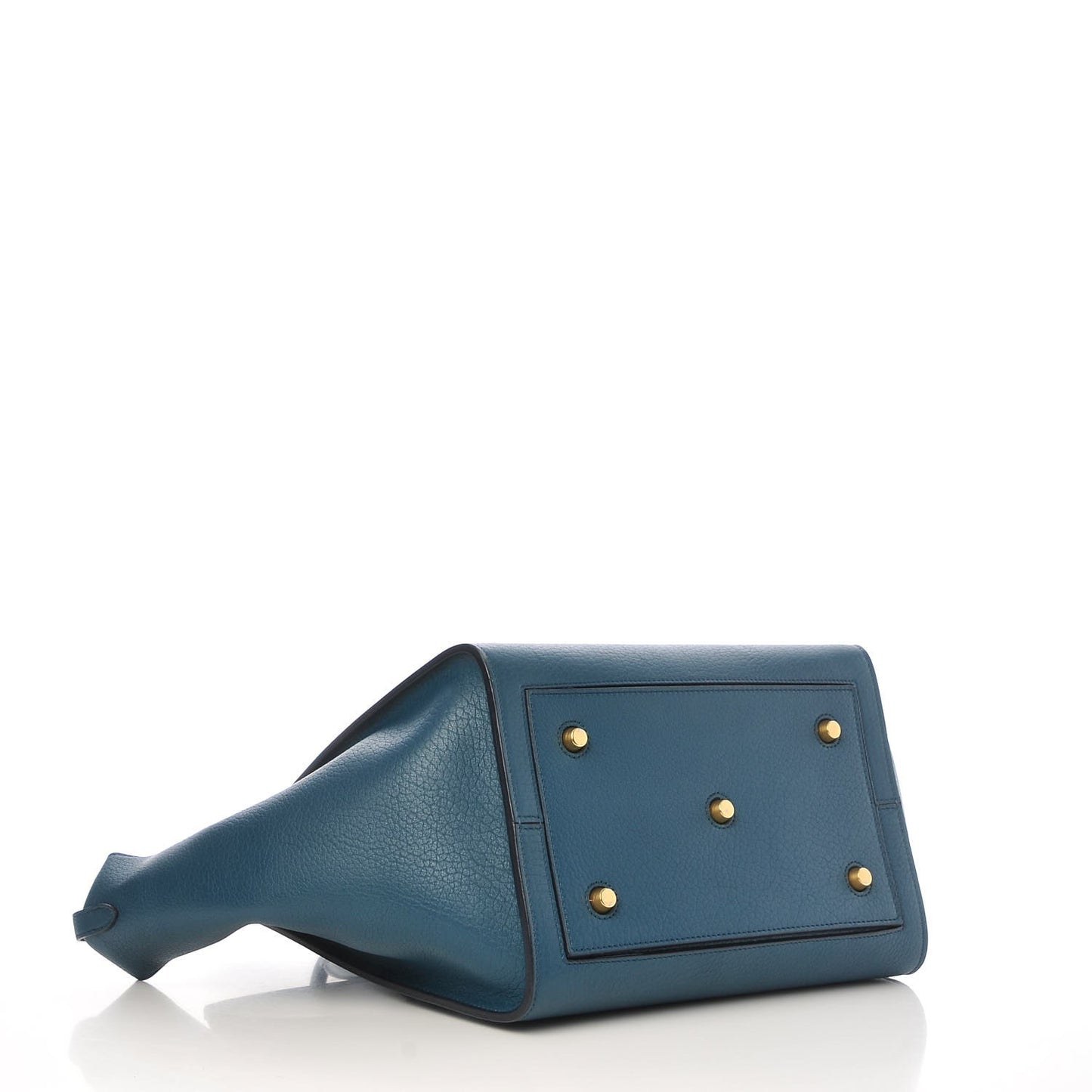 Crisped Calfskin Small Tie Knot Tote Metallic Blue