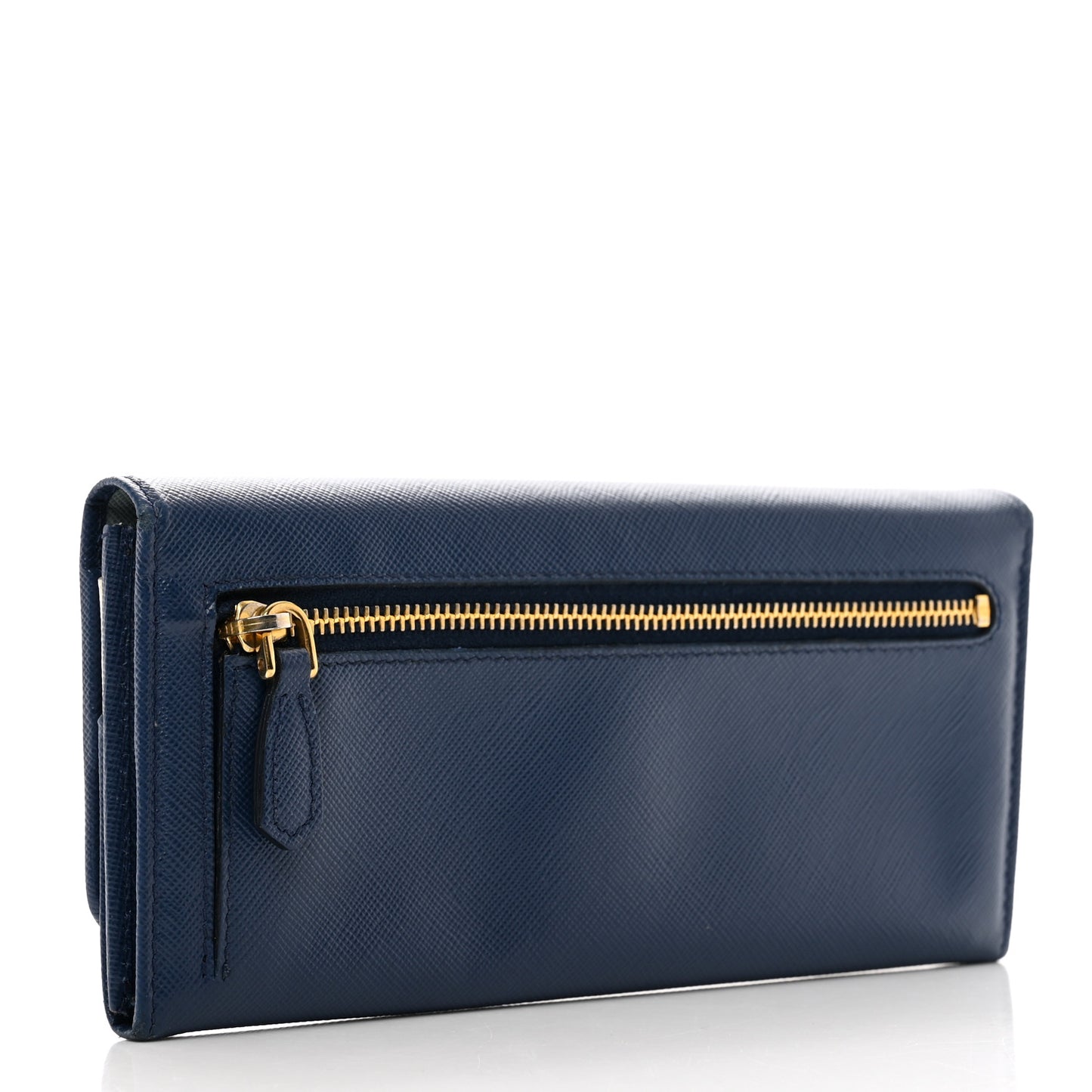 Saffiano Metal Continental Flap Wallet Bleuette Lago White