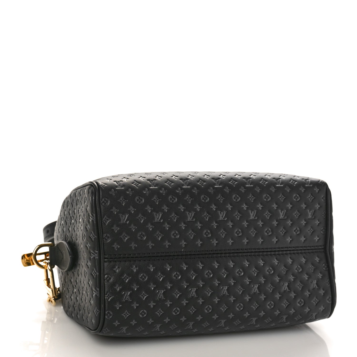 Louis Vuitton Calfskin Nanogram Embossed Speedy 20 Black 4 of 8