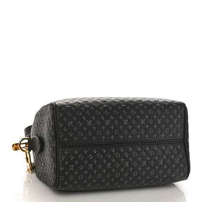 Louis Vuitton Calfskin Nanogram Embossed Speedy 20 Black 4 of 8