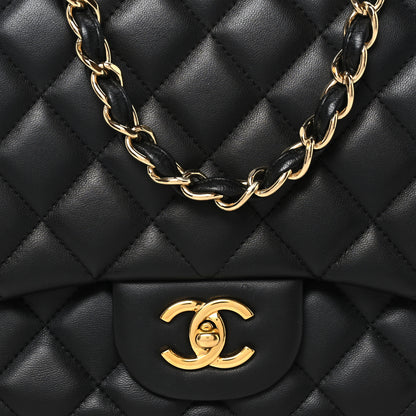 Chanel Lambskin Quilted Jumbo Single Flap Black 8 of 10
