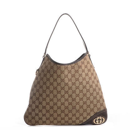 Gucci Monogram GG New Britt Medium Hobo Brown 1 of 8