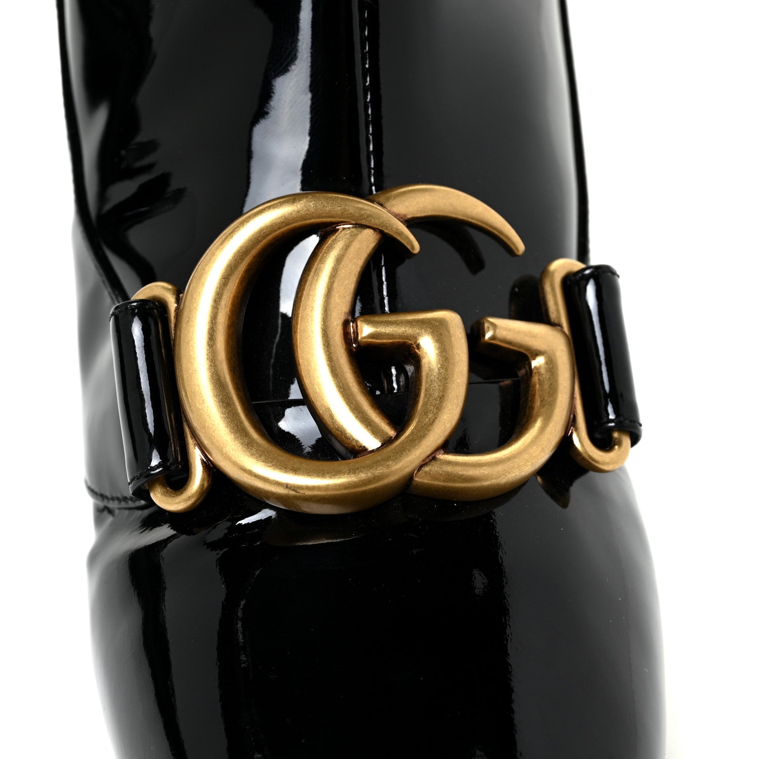 Gucci Vernice GG Victoire 55mm Ankle Boots 38 Black 10 of 12