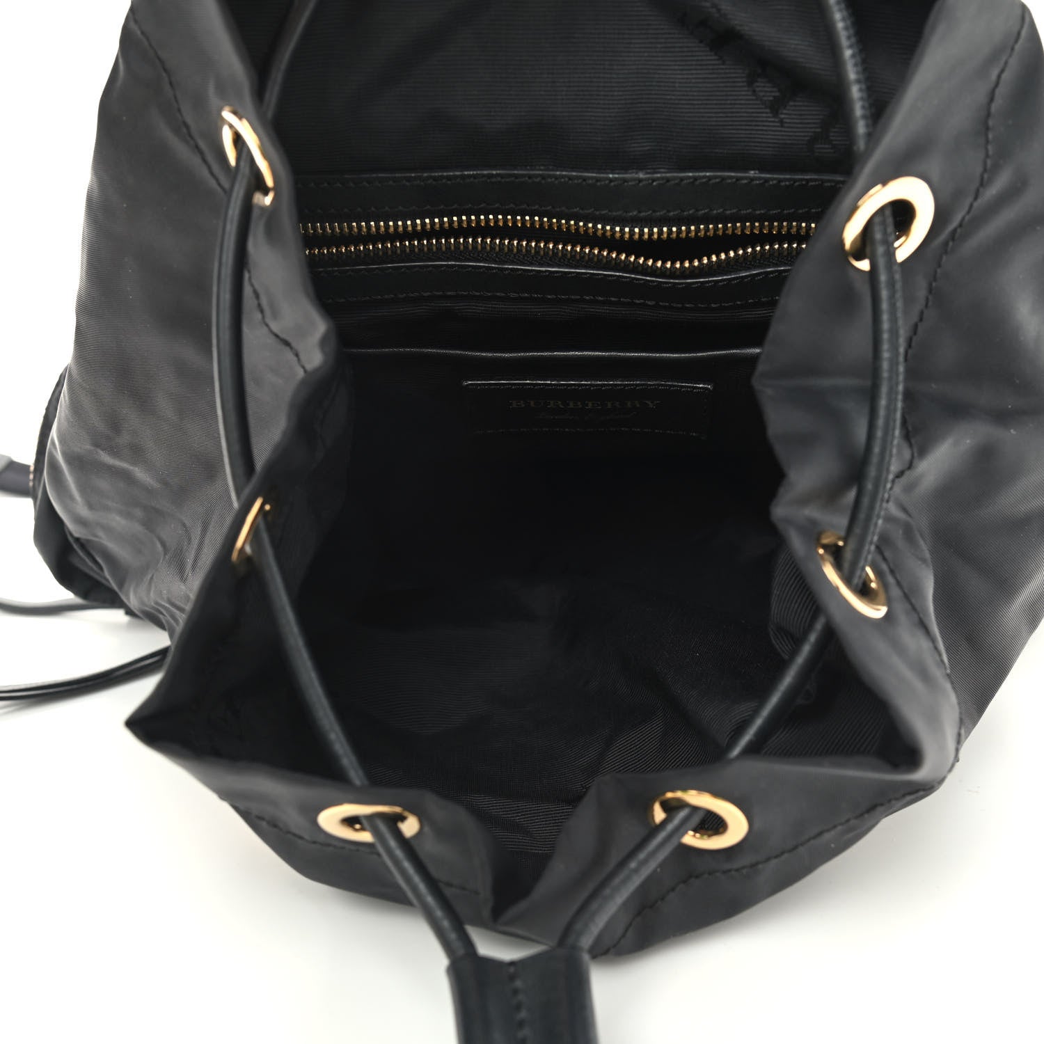 Burberry Nylon Medium Rucksack Runway Backpack Black Gold 5 of 9