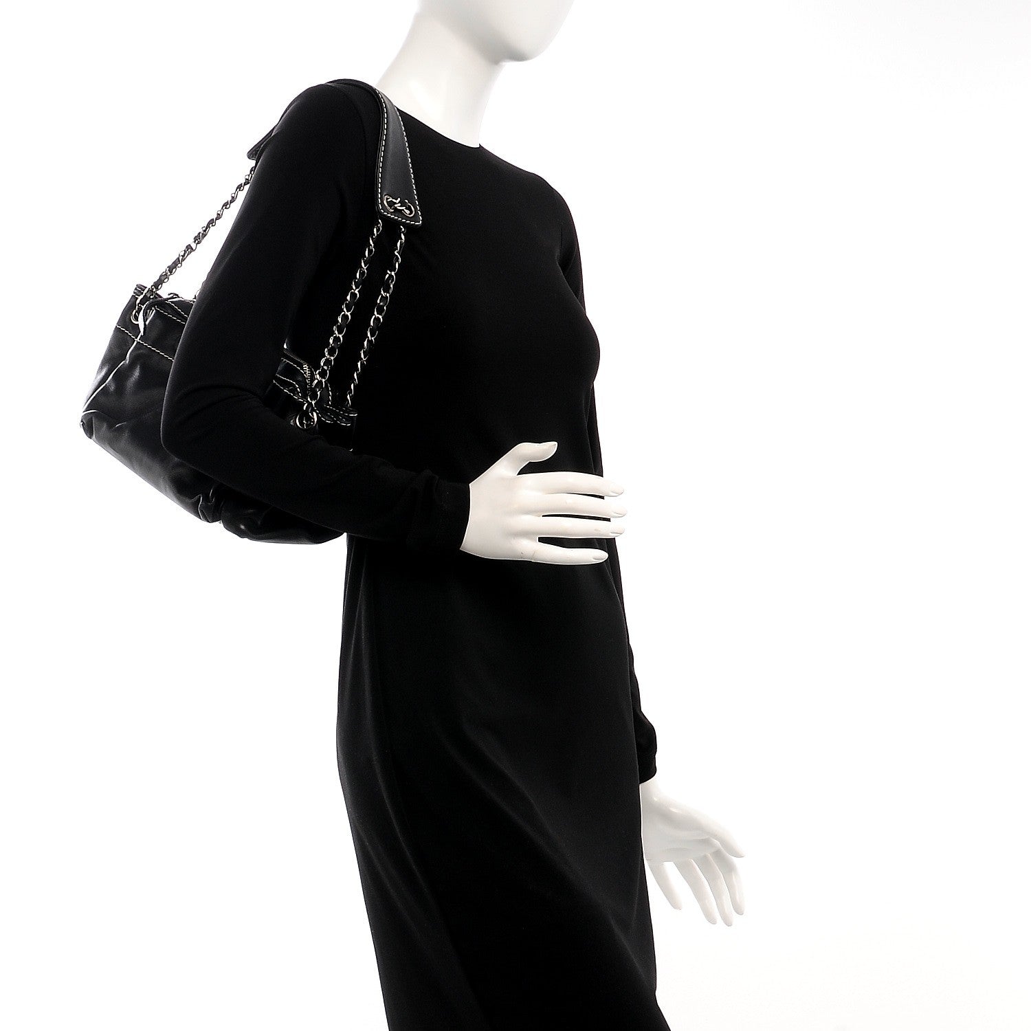 Chanel Lambskin Lax Accordion Hobo Black 2 of 7
