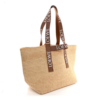 Loewe Raffia Paulas Ibiza Fold Shopper Tote Natural Tan 3 of 11