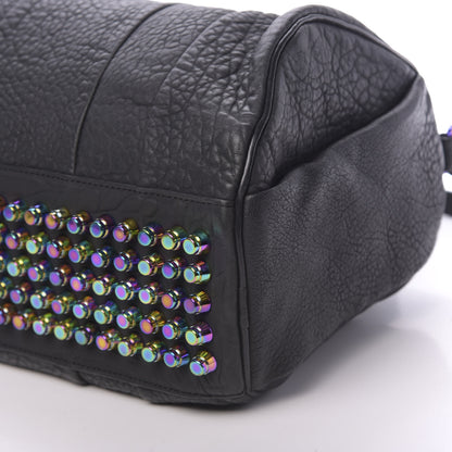 Alexander Wang Pebbled Lambskin Rocco Matte Black Iridescent Hardware 10 of 10