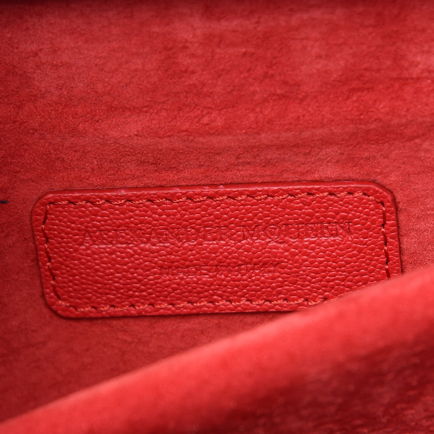 Alexander McQueen Grained Calfskin Large Insignia Satchel Red 8 of 10