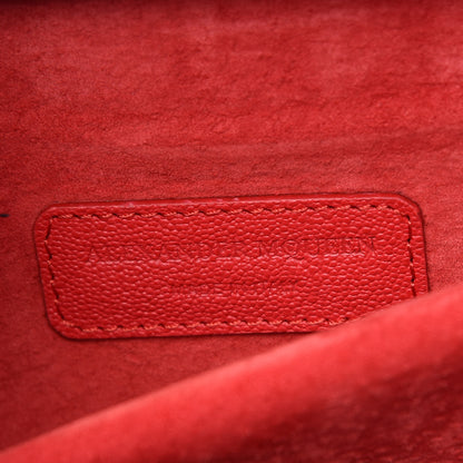 Alexander McQueen Grained Calfskin Large Insignia Satchel Red 8 of 10