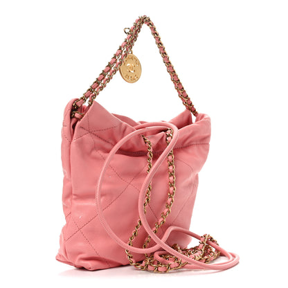 Chanel Shiny Caviar Quilted Mini Chanel 22 Coral 3 of 10
