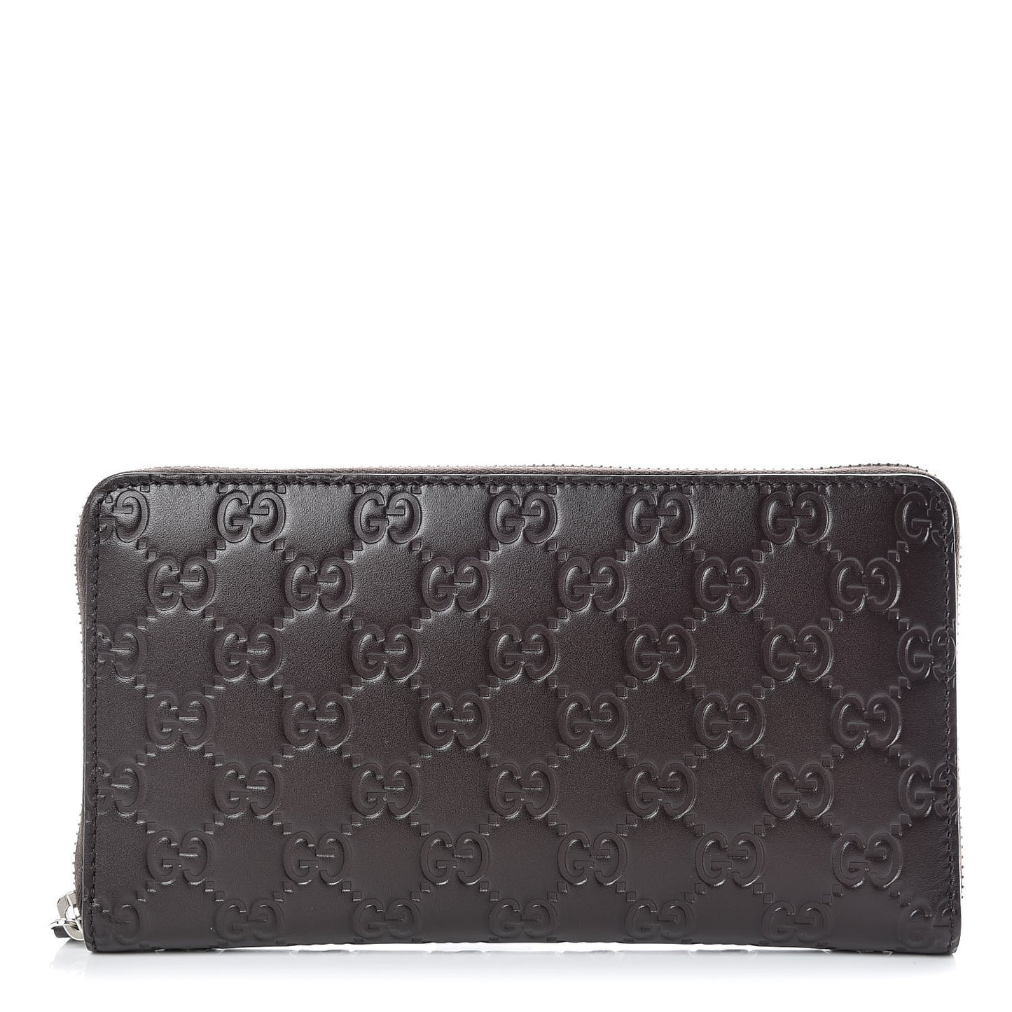 Guccissima Signature Zip Around Organizer Wallet Chocolate
