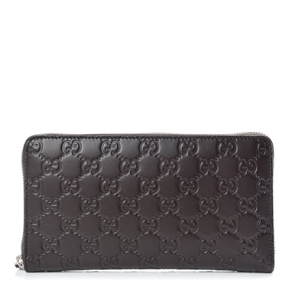 Gucci Guccissima Signature Zip Around Organizer Wallet Chocolate 1 of 10