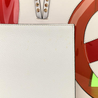 Christian Louboutin Calfskin PVC Love Spikes East West Cabata Tote Latte Multicolor 13 of 13