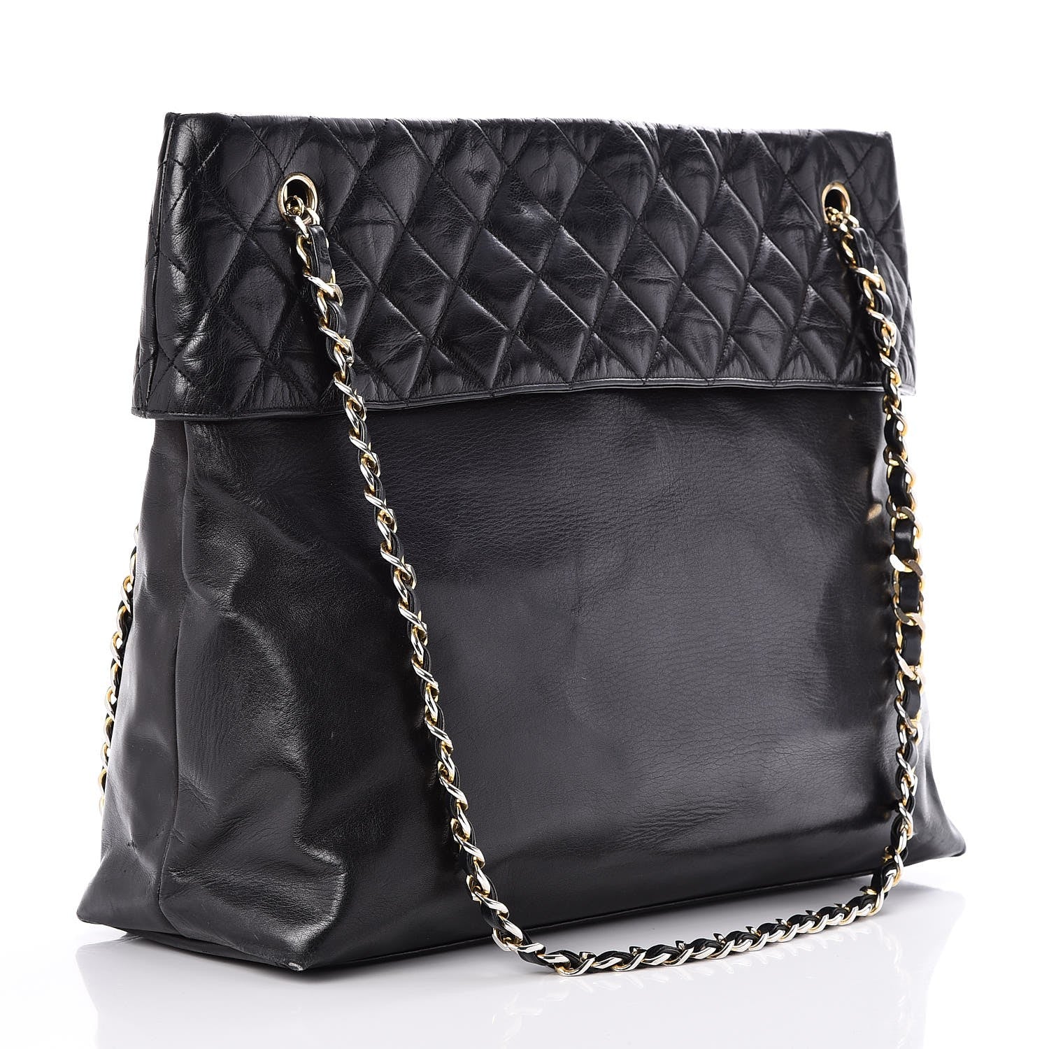 Chanel Calfskin Quilted Large Shoulder Bag Black 3 of 12