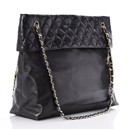 Chanel Calfskin Quilted Large Shoulder Bag Black 3 of 12