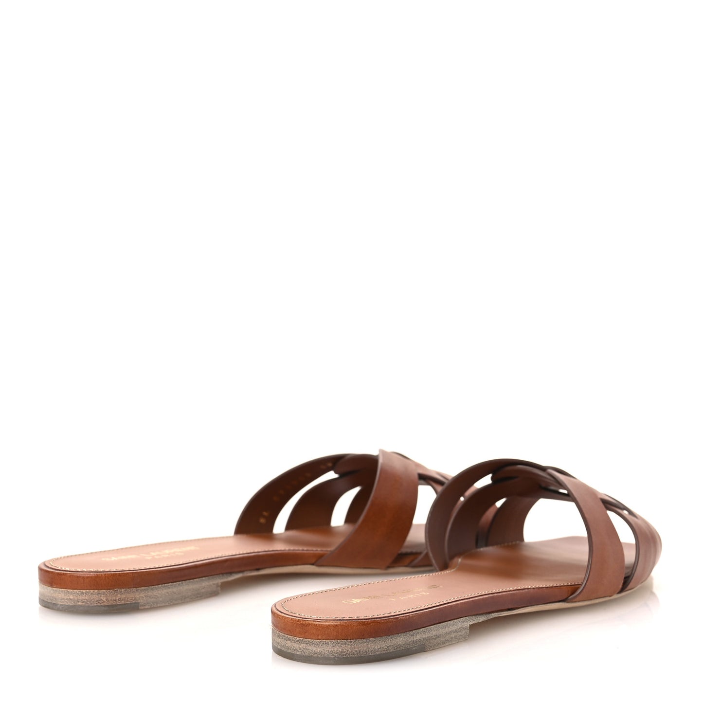 Calfskin Tribute 05 Slide Sandals 38.5 Amber